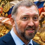 Oleg Deripasko in a center, Vladimir Putin in a right corner, coin of rubble, Russian Orthodox Church under Putin